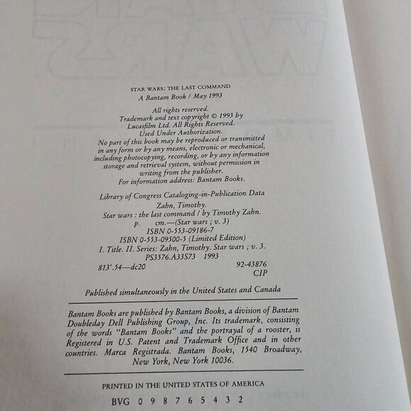 Star Wars: The Last Command By Timothy Zahn, Hardcover - Picture 4 of 7